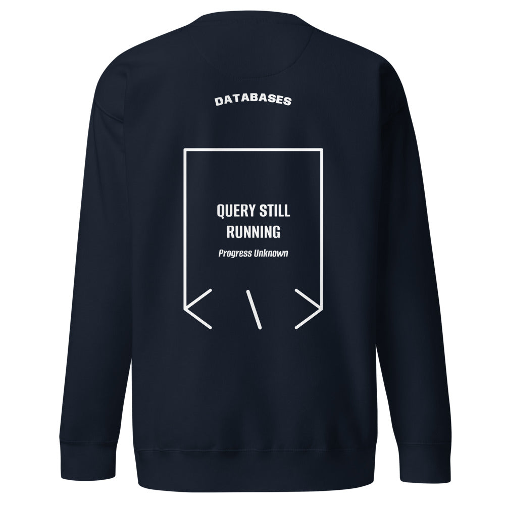 Query Still Running — Navy Blazer White back mockup