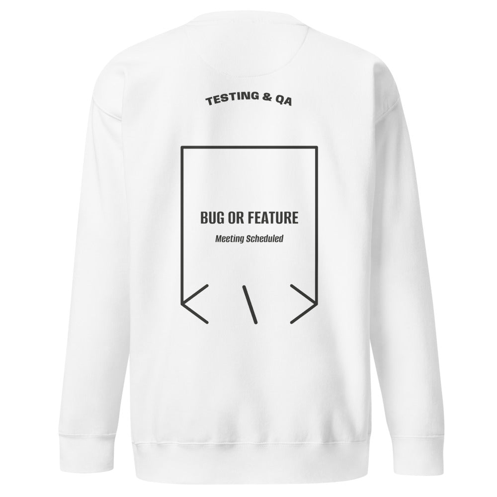 Bug Or Feature — White Charcoal Heather back mockup