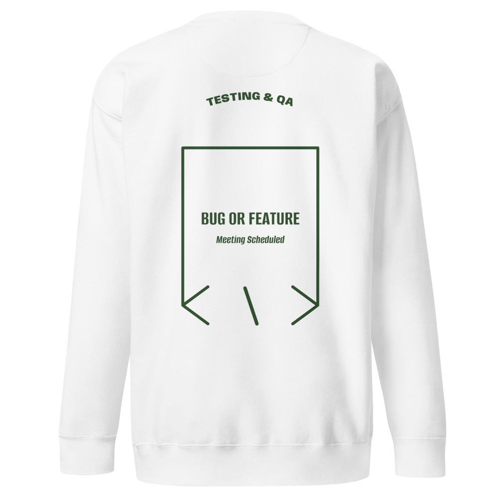 Bug Or Feature — White Forest Green back mockup