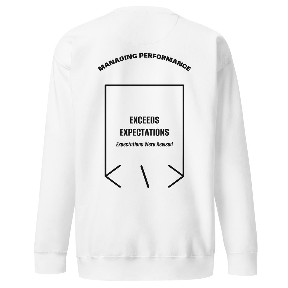 Exceeds Expectations — White Black back mockup