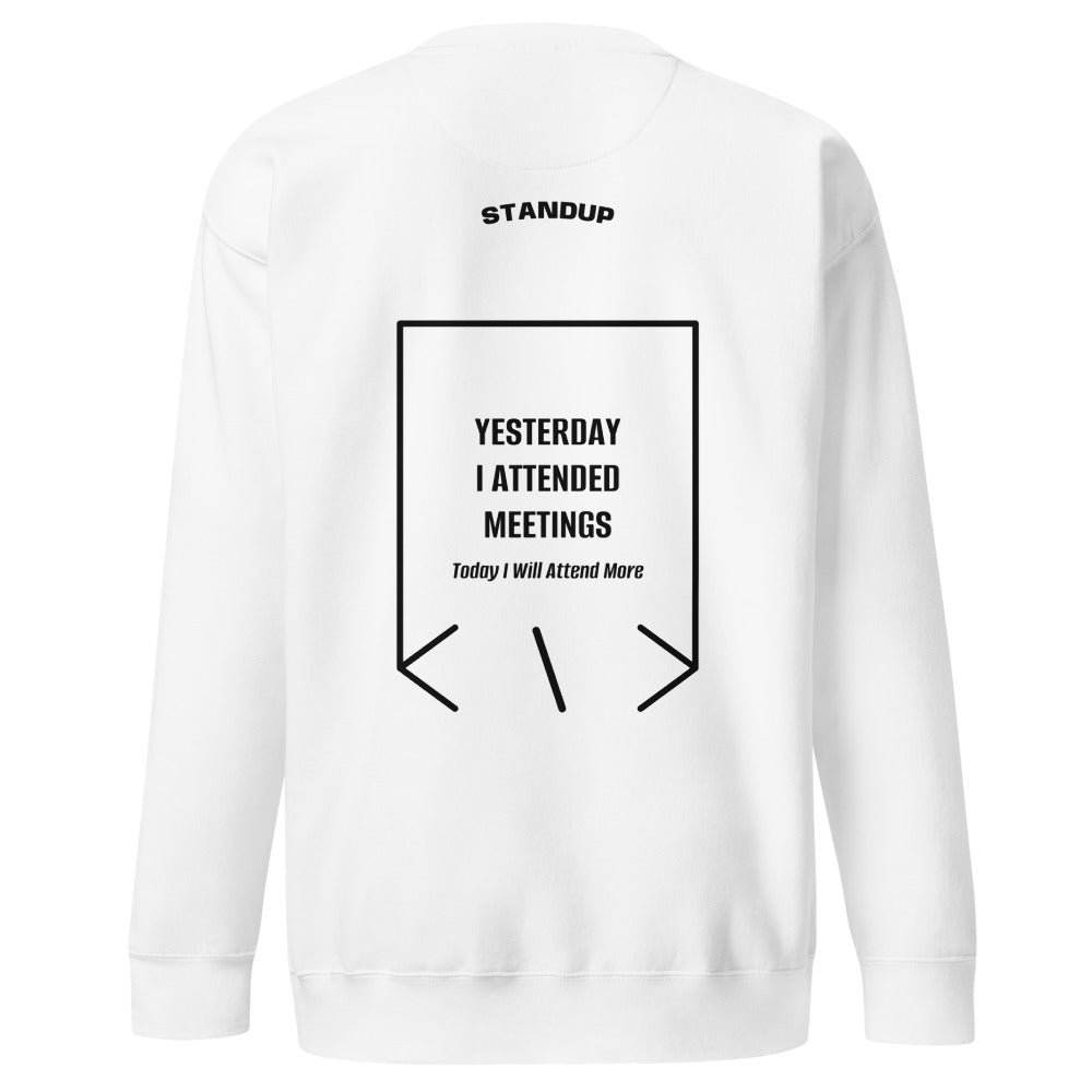 Yesterday I Attended Meetings — White Black back mockup