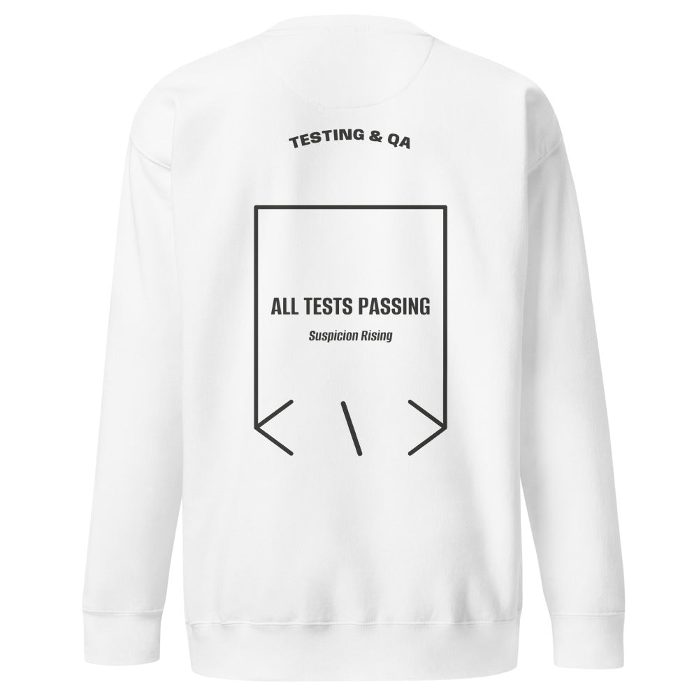 All Tests Passing — White Charcoal Heather back mockup