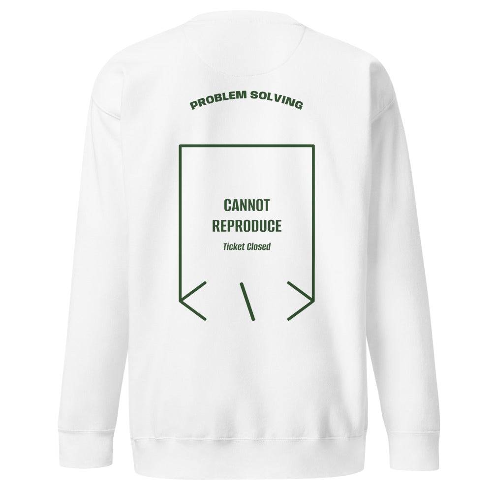 Cannot Reproduce — White Forest Green back mockup