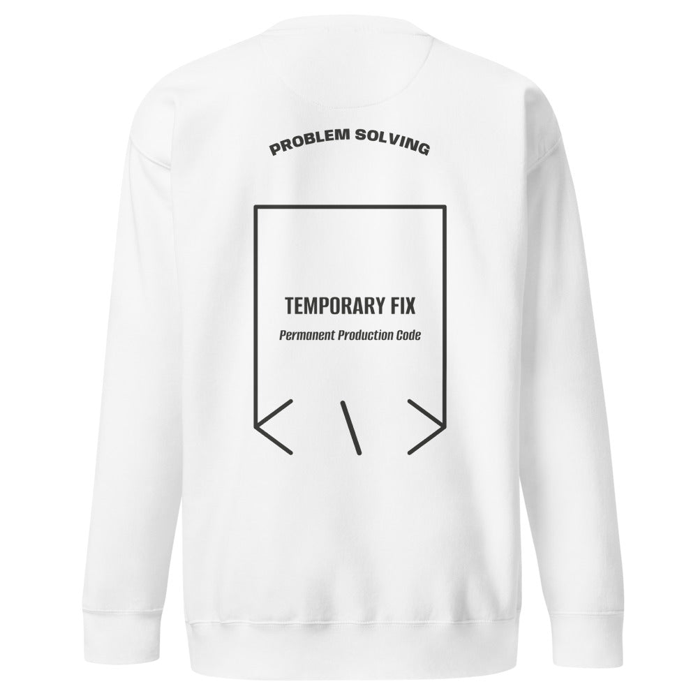 Temporary Fix — White Charcoal Heather back mockup