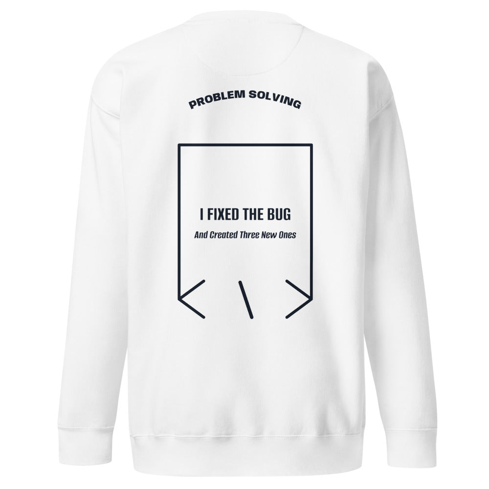 I Fixed The Bug — White Navy Blazer back mockup