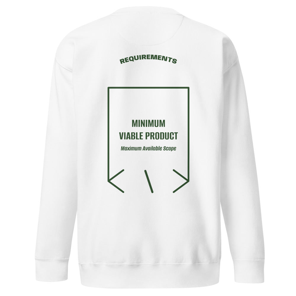 Minimum Viable Product — White Forest Green back mockup