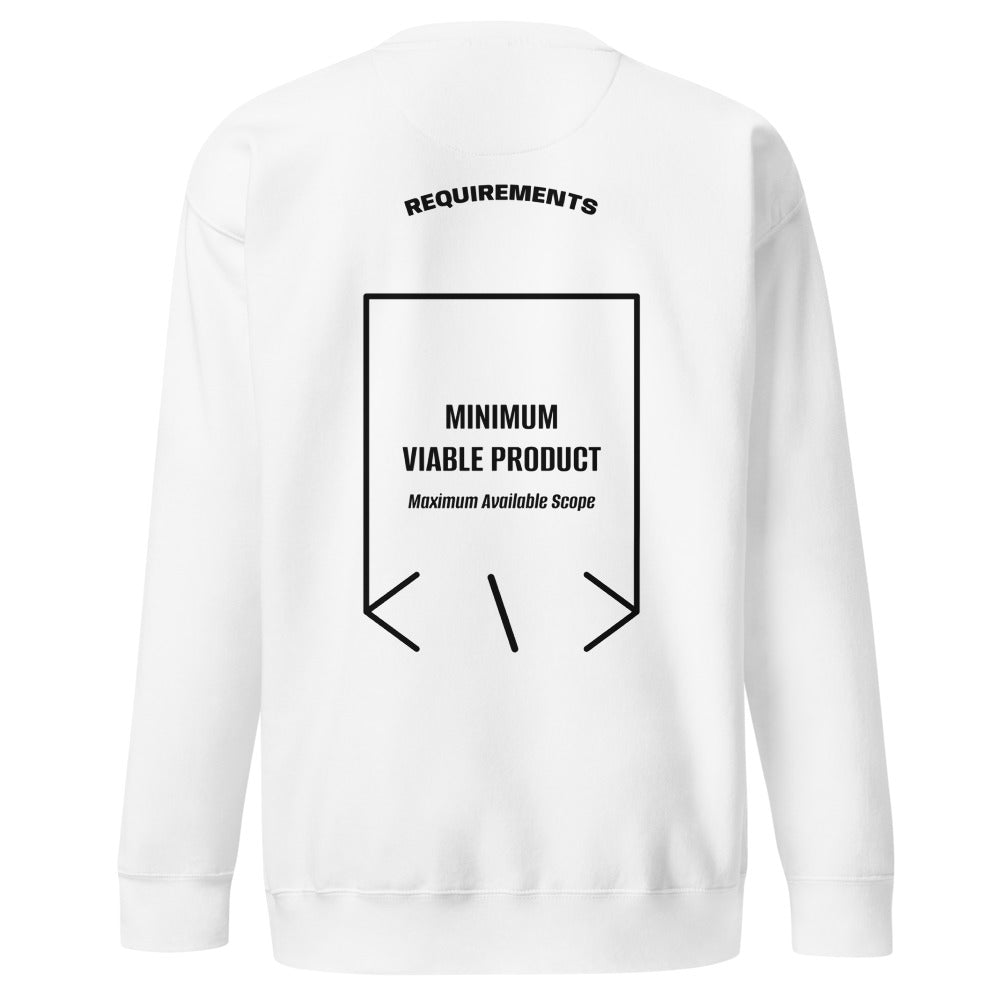Minimum Viable Product — White Black back mockup