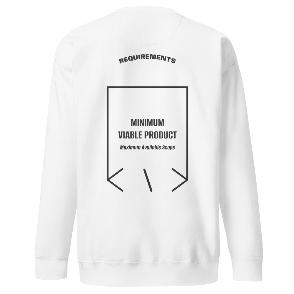 Minimum Viable Product — White Charcoal Heather back mockup