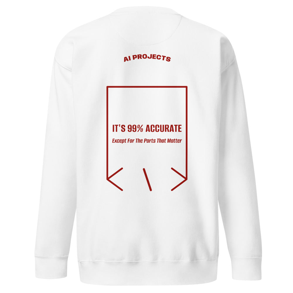 It's 99% Accurate — White Cardinal back mockup