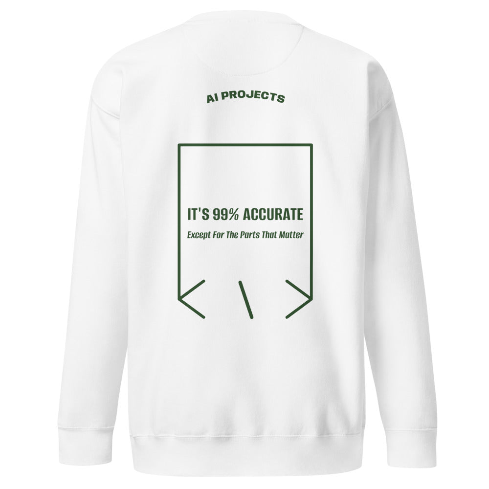 It's 99% Accurate — White Forest Green back mockup