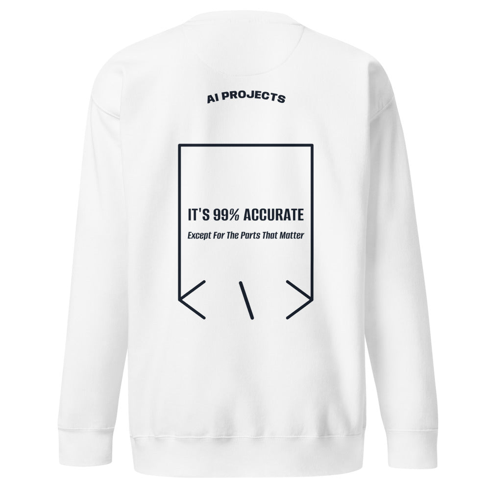 It's 99% Accurate — White Navy Blazer back mockup