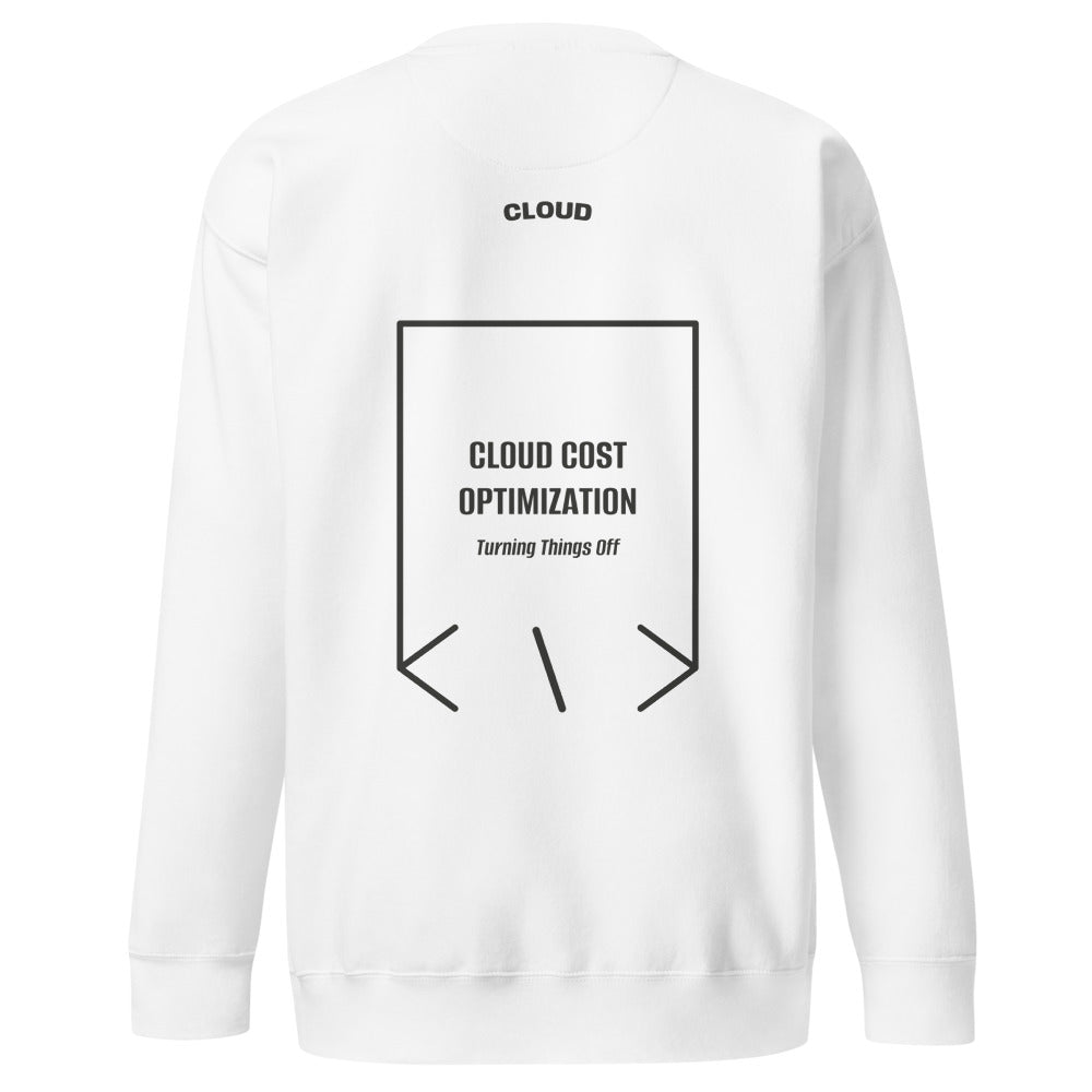 Cloud Cost Optimization — White Charcoal Heather back mockup
