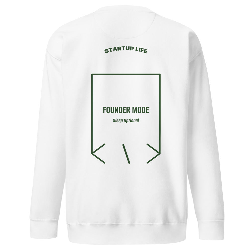 Founder Mode — White Forest Green back mockup