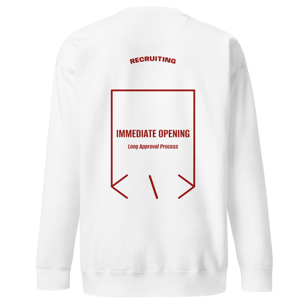 Immediate Opening — White Cardinal back mockup