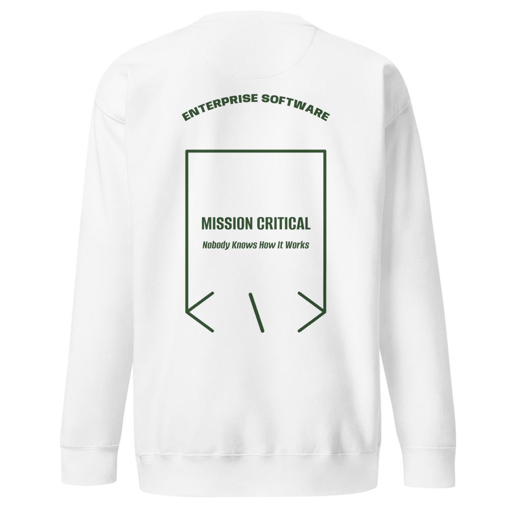 Mission Critical — White Forest Green back mockup