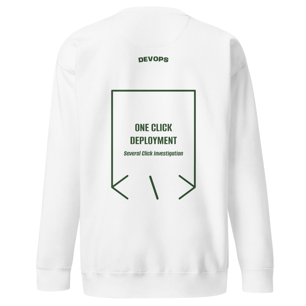 One Click Deployment — White Forest Green back mockup