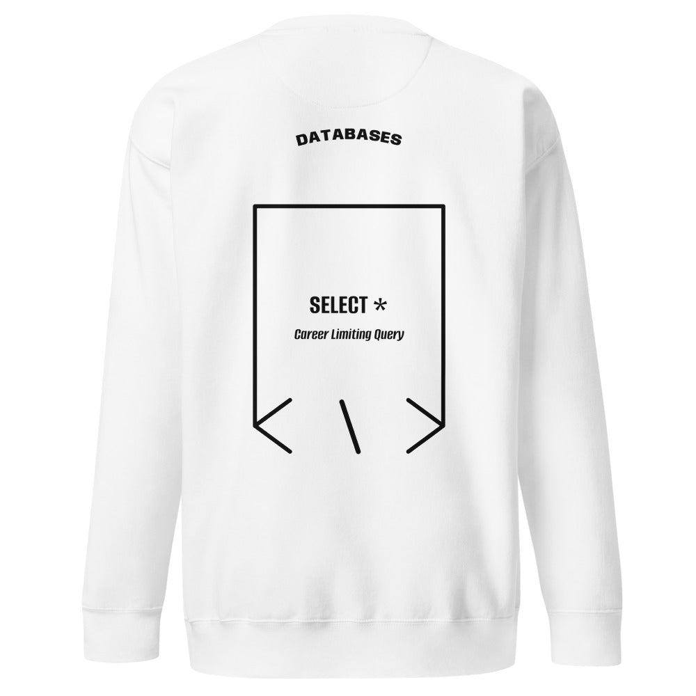 SELECT * — White Black back mockup