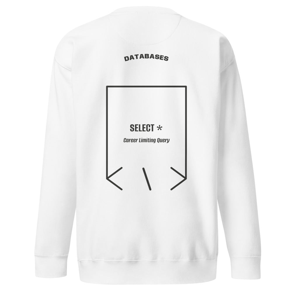SELECT * — White Charcoal Heather back mockup