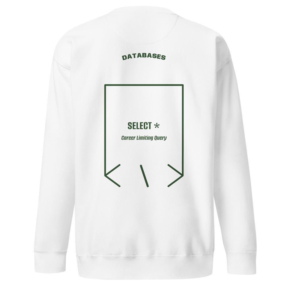 SELECT * — White Forest Green back mockup