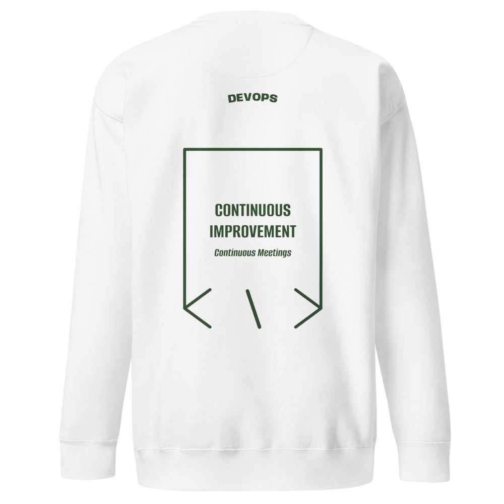 Continuous Improvement — White Forest Green back mockup