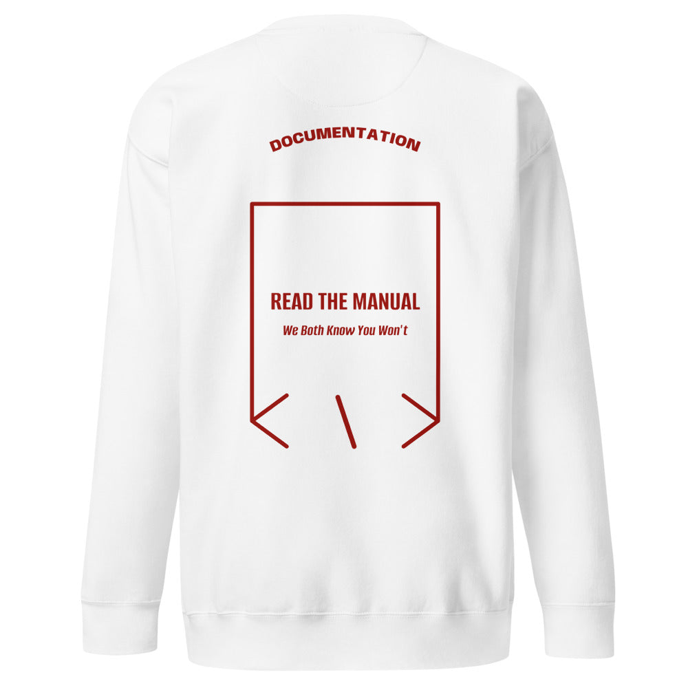 Read The Manual — White Cardinal back mockup