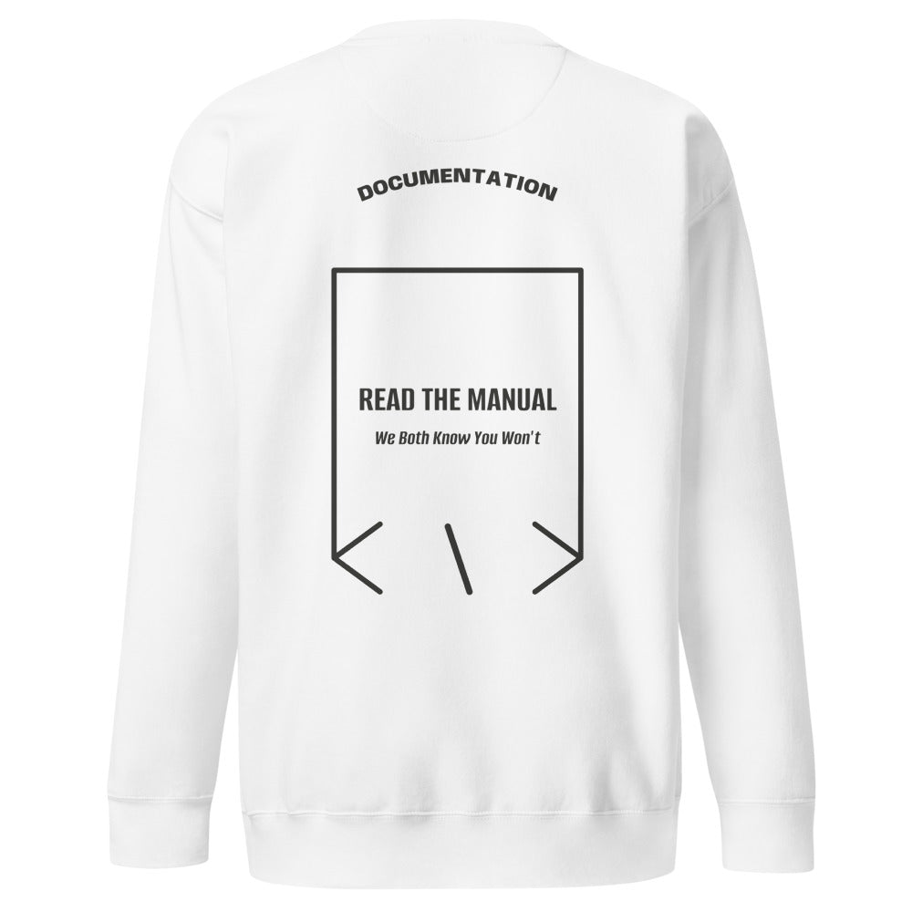Read The Manual — White Charcoal Heather back mockup