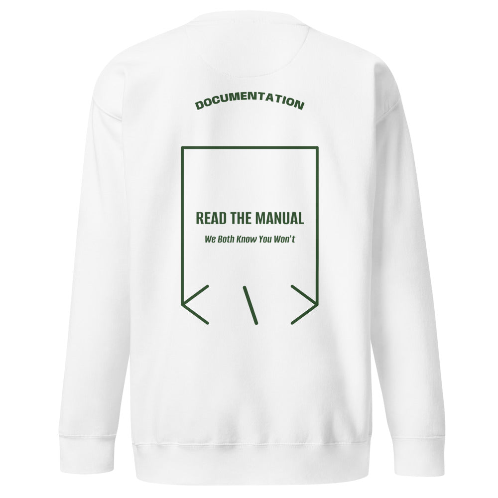 Read The Manual — White Forest Green back mockup