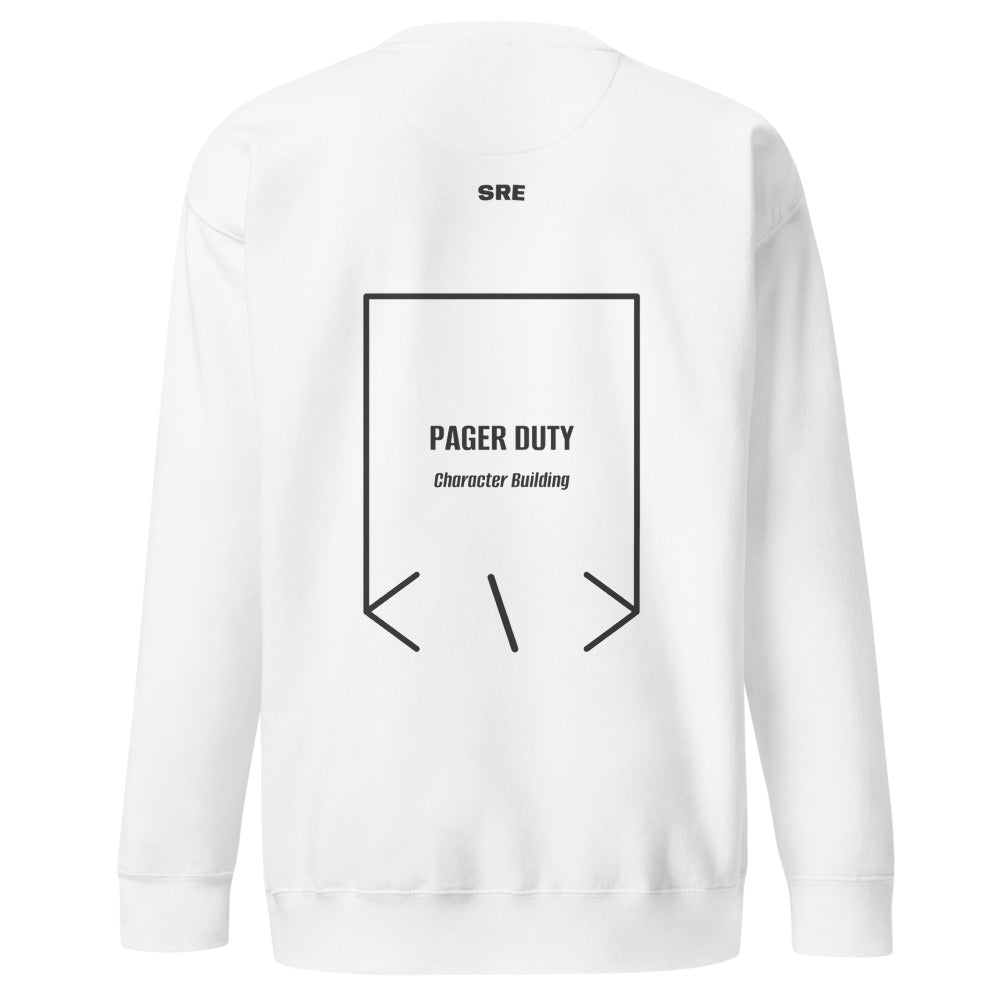 Pager Duty — White Charcoal Heather back mockup