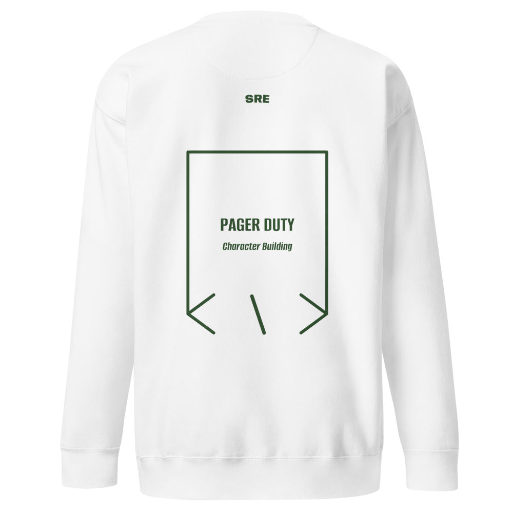 Pager Duty — White Forest Green back mockup