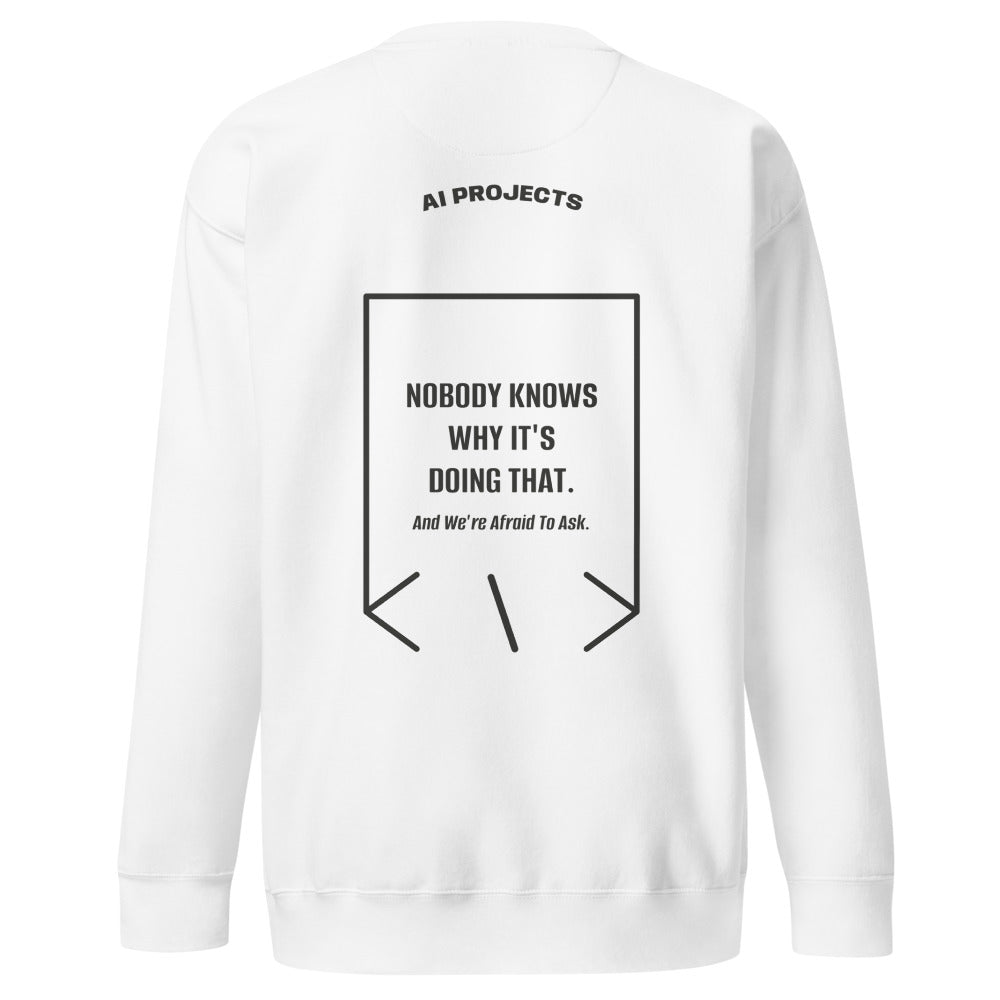 Nobody Knows Why It's Doing That. — White Charcoal Heather back mockup