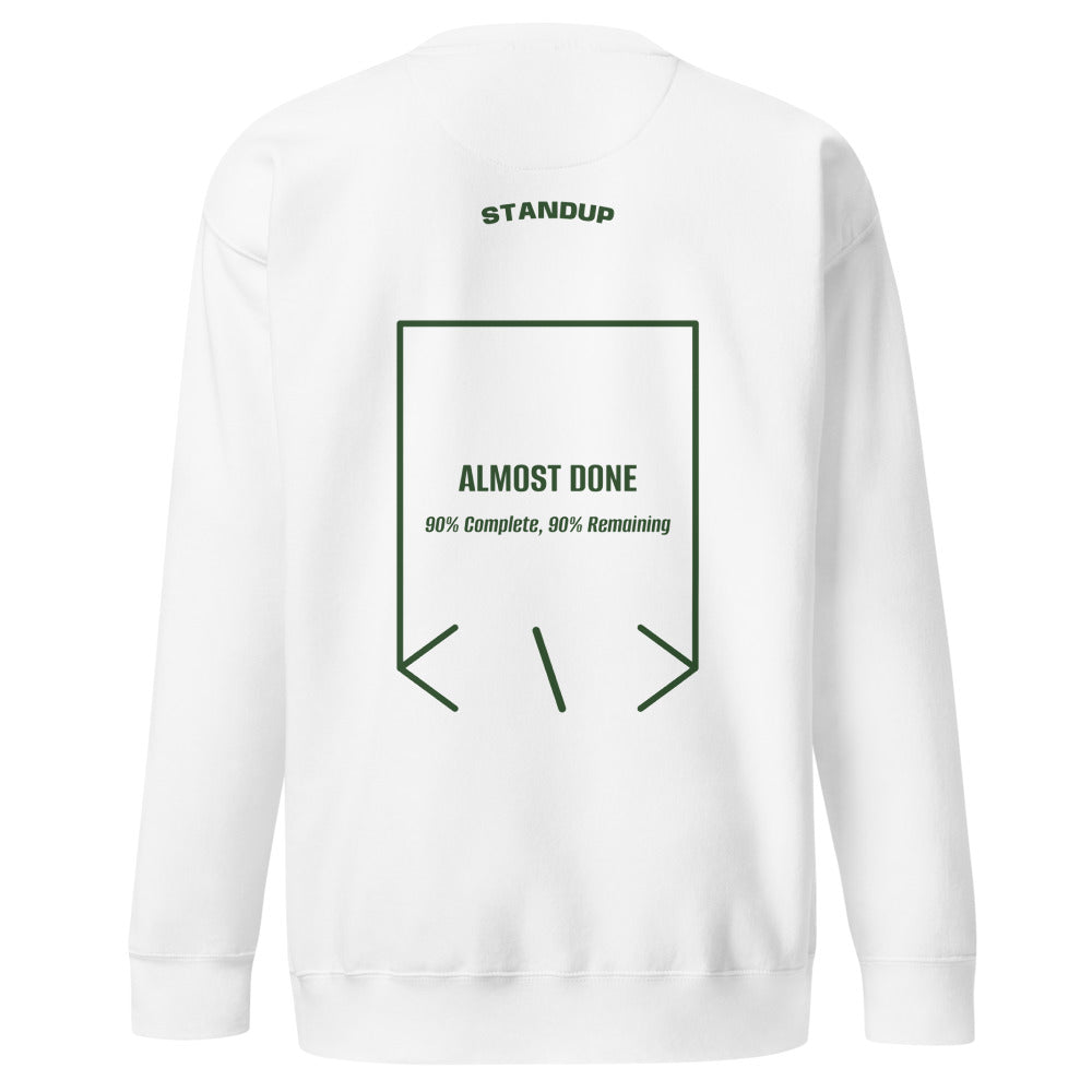 Almost Done — White Forest Green back mockup
