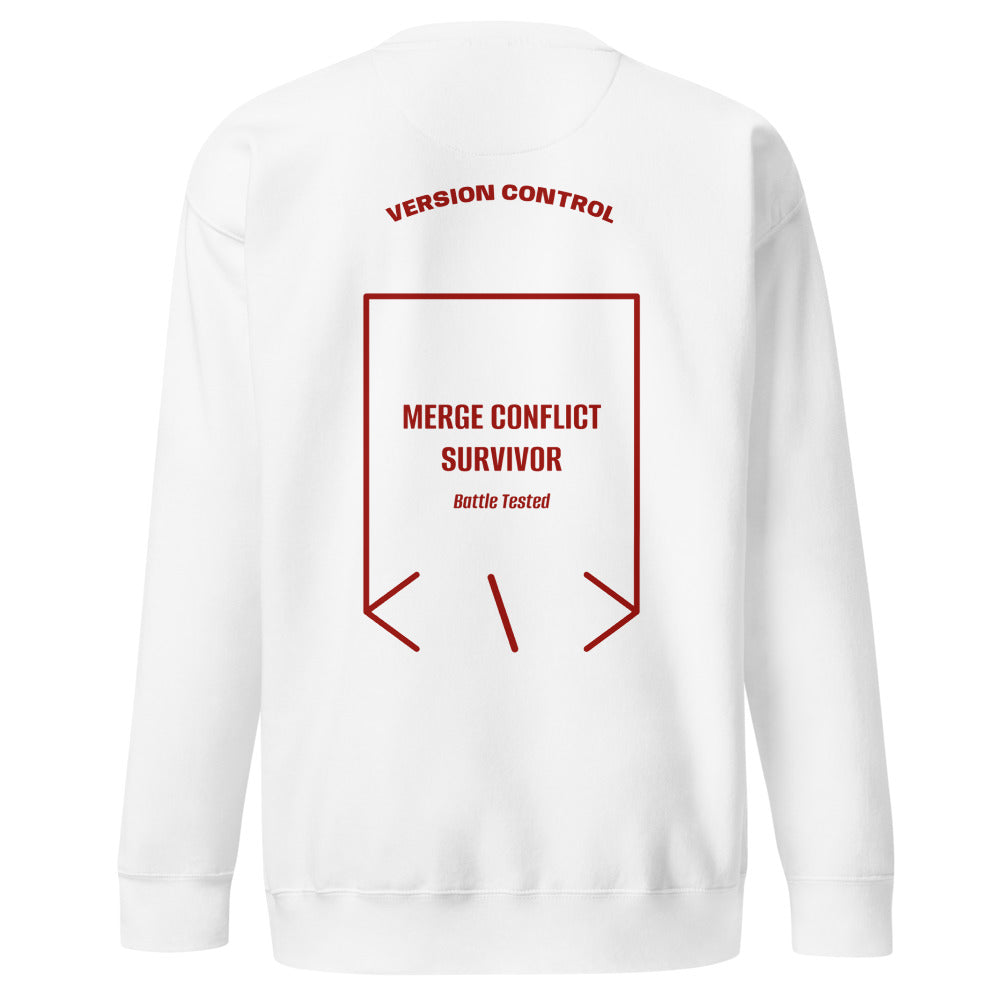 Merge Conflict Survivor — White Cardinal back mockup