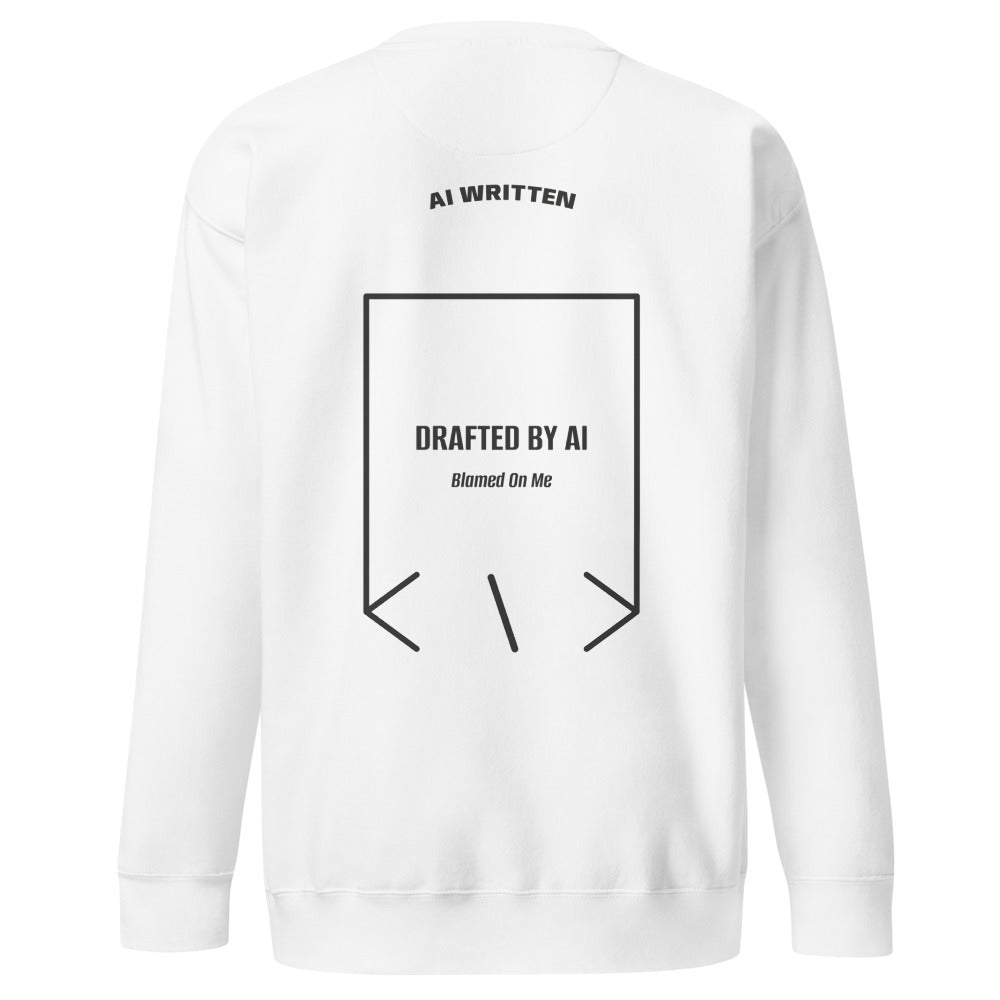 Drafted By AI — White Charcoal Heather back mockup