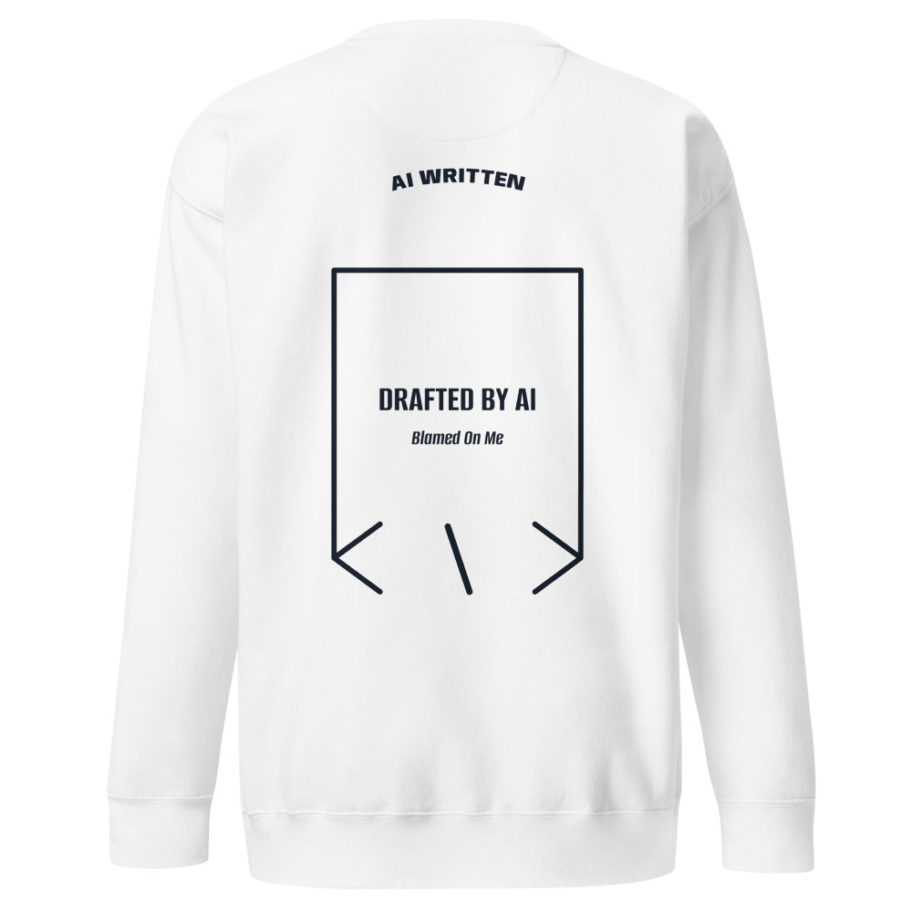 Drafted By AI — White Navy Blazer back mockup