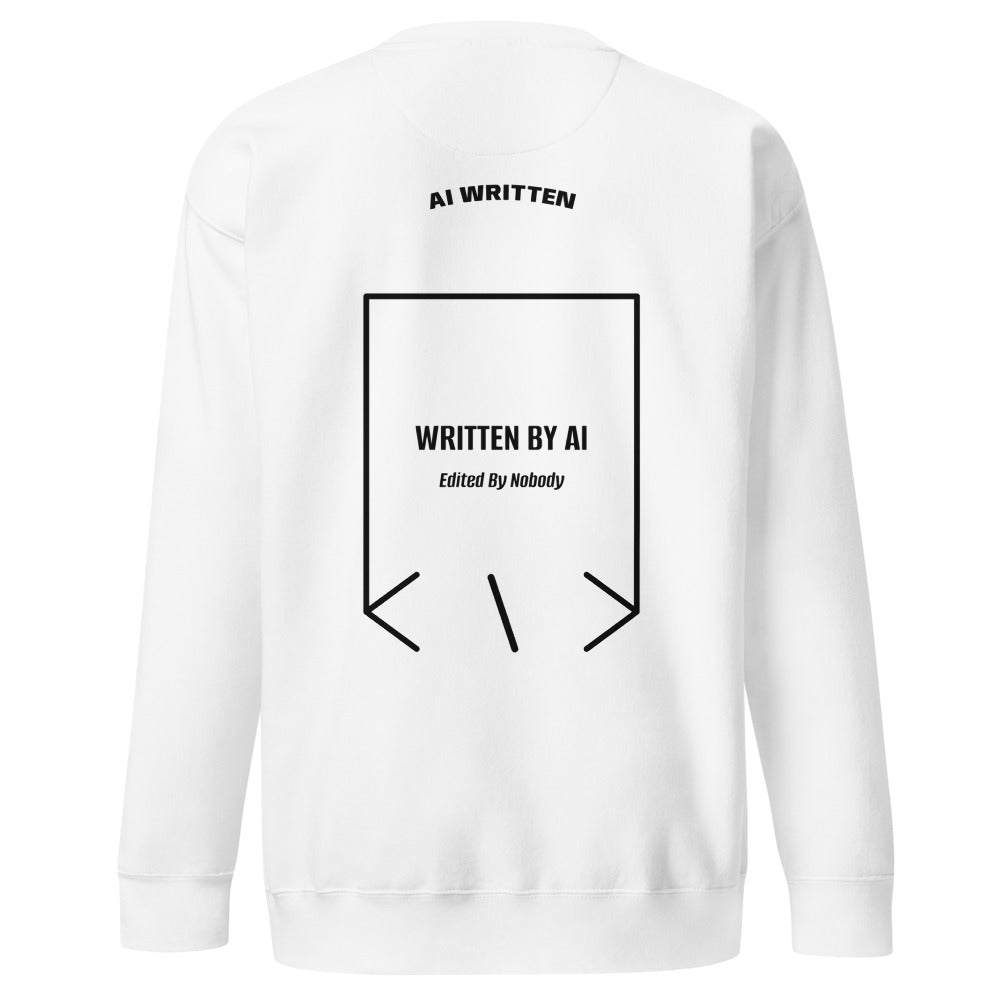 Written By AI — White Black back mockup