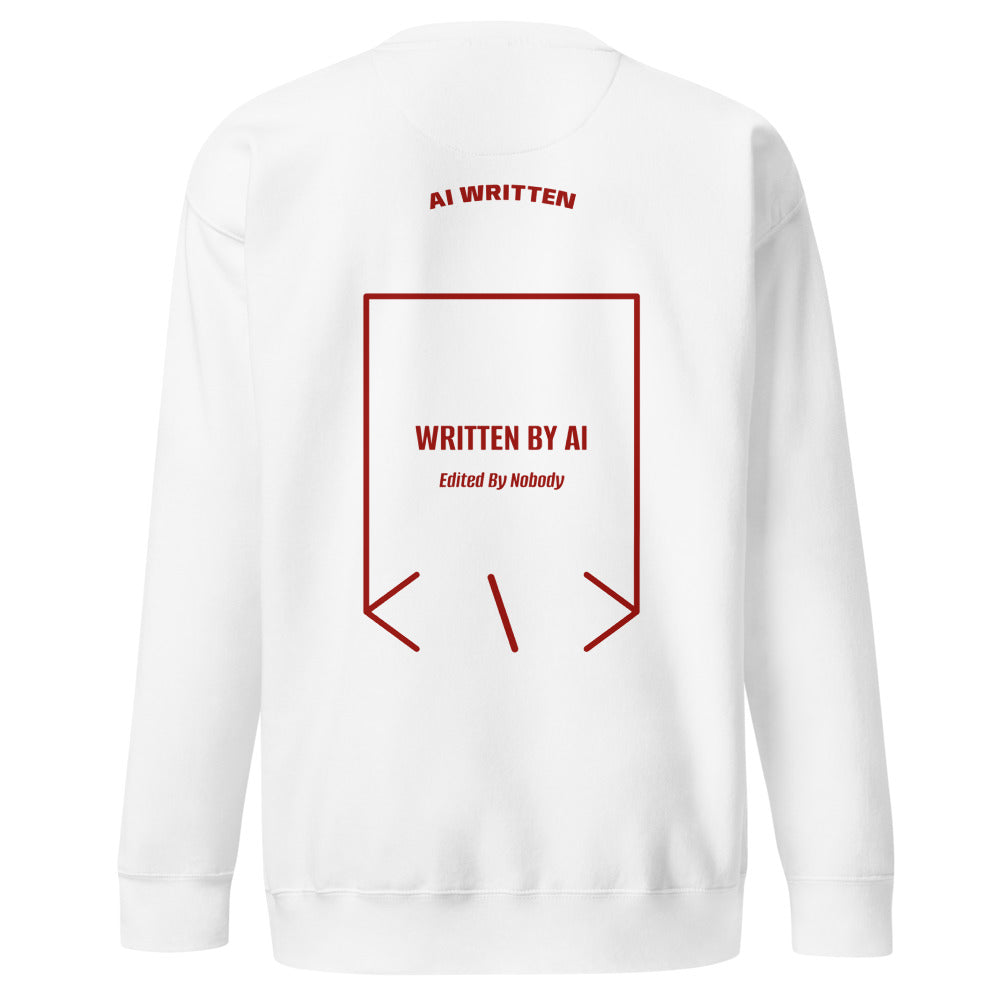 Written By AI — White Cardinal back mockup