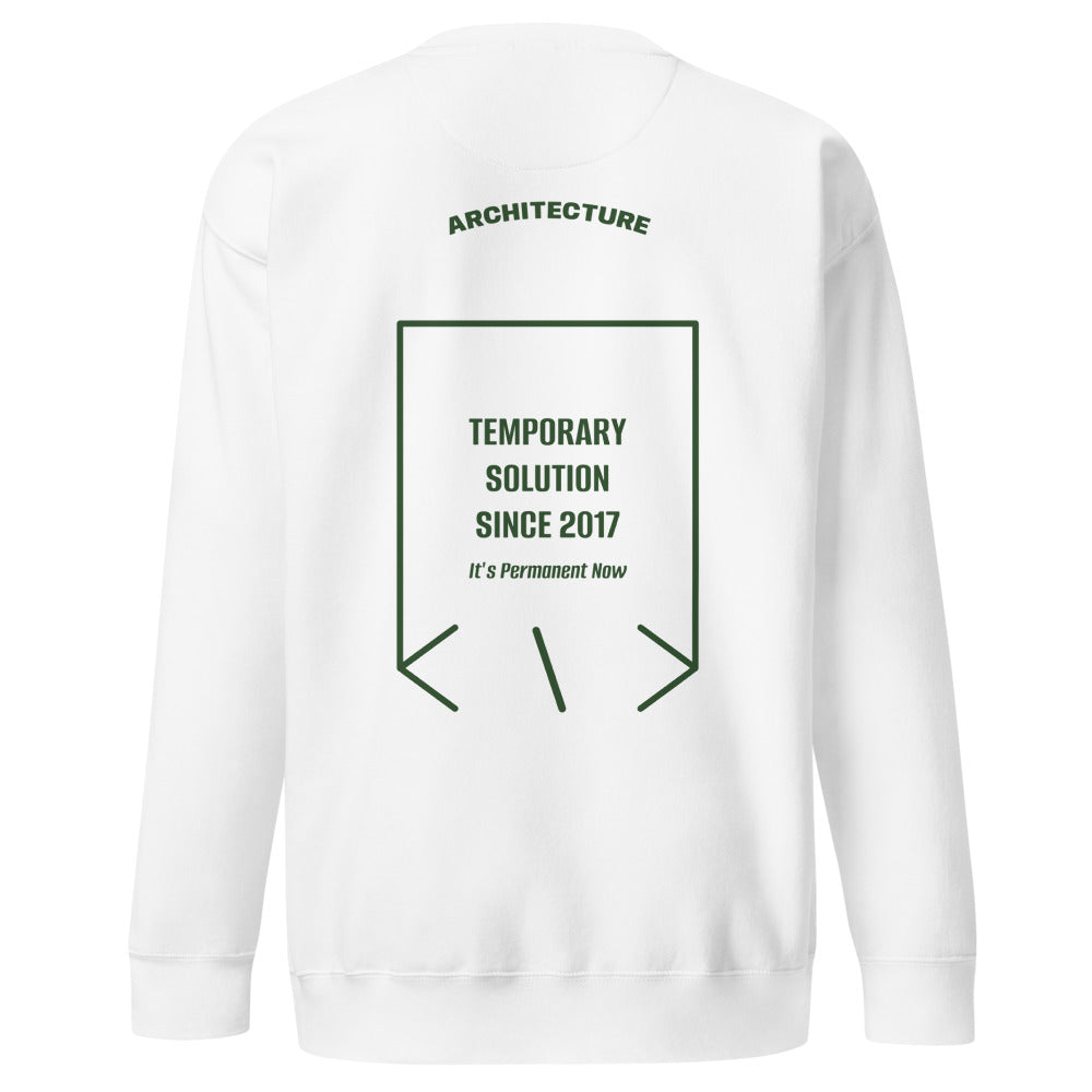 Temporary Solution Since 2017 — White Forest Green back mockup