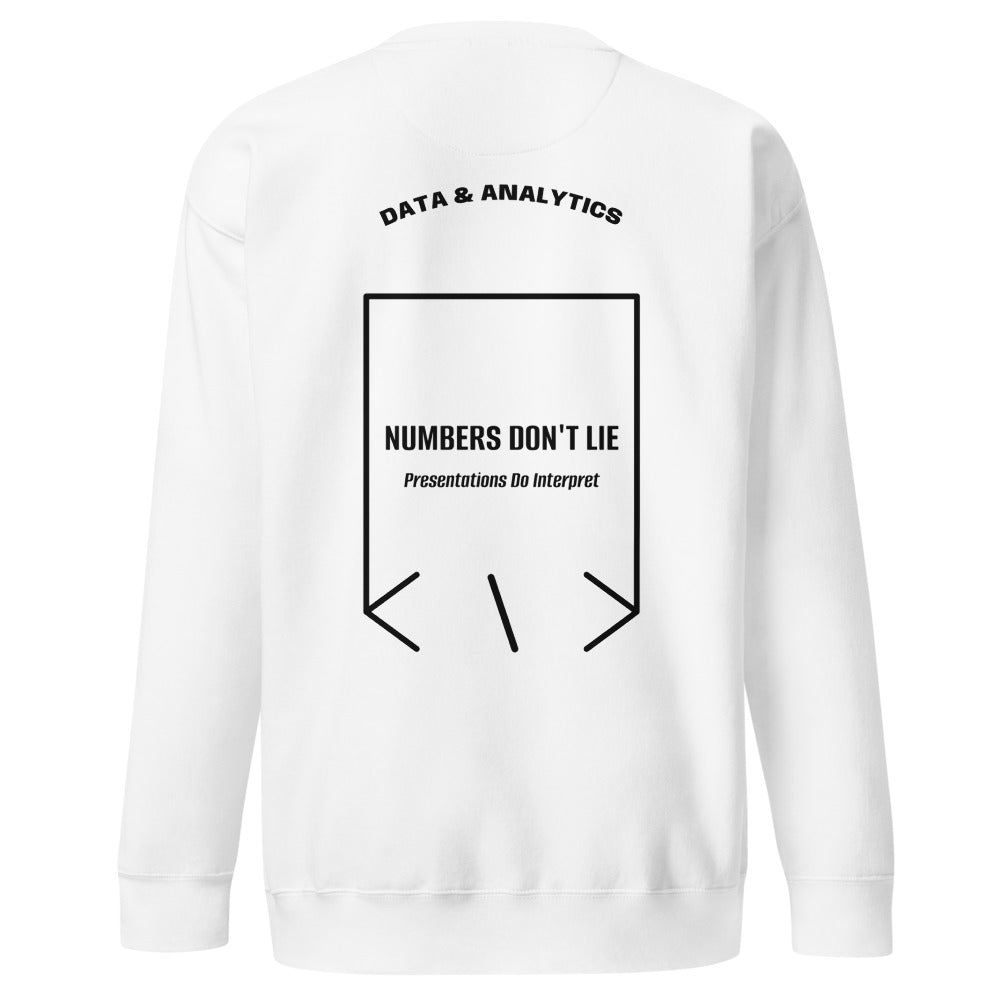 Numbers Don't Lie — White Black back mockup