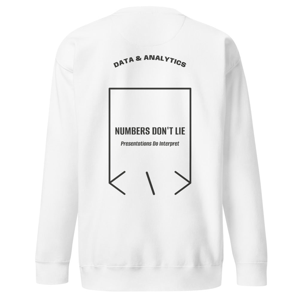 Numbers Don't Lie — White Charcoal Heather back mockup