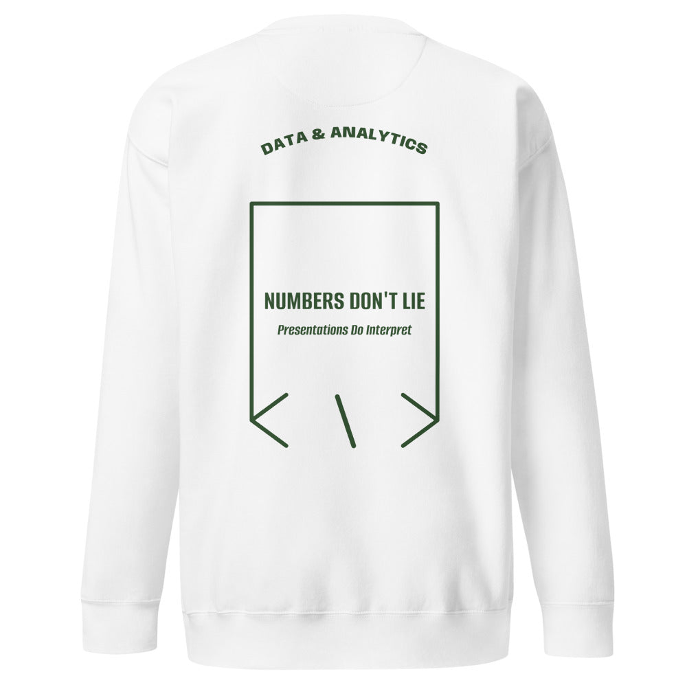 Numbers Don't Lie — White Forest Green back mockup
