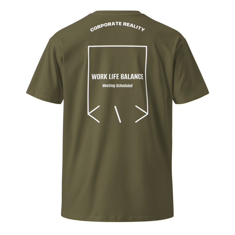 Work Life Balance — Army White back mockup