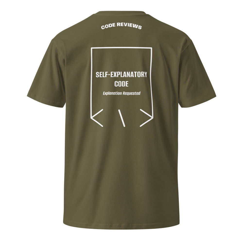 Self-Explanatory Code — Army White back mockup