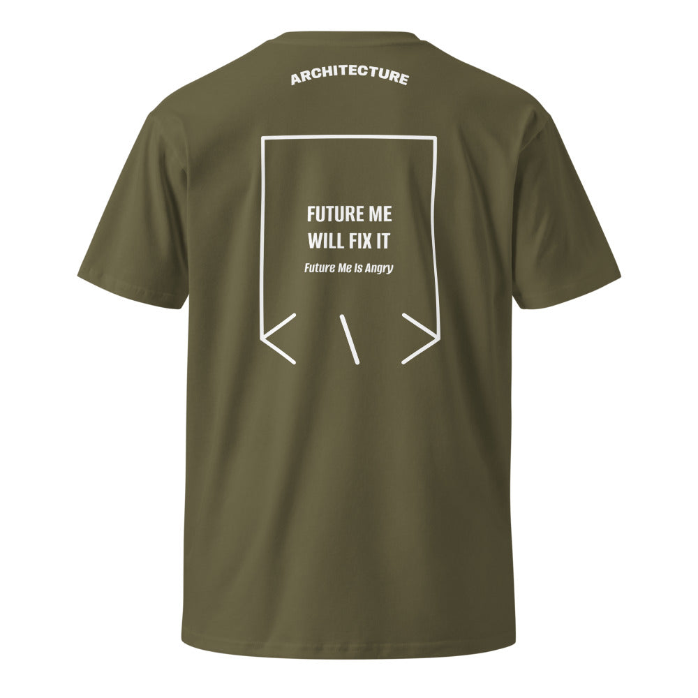Future Me Will Fix It — Army White back mockup
