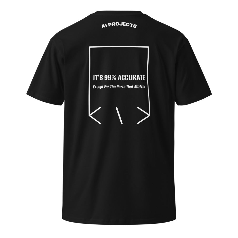 It's 99% Accurate — Black White back mockup