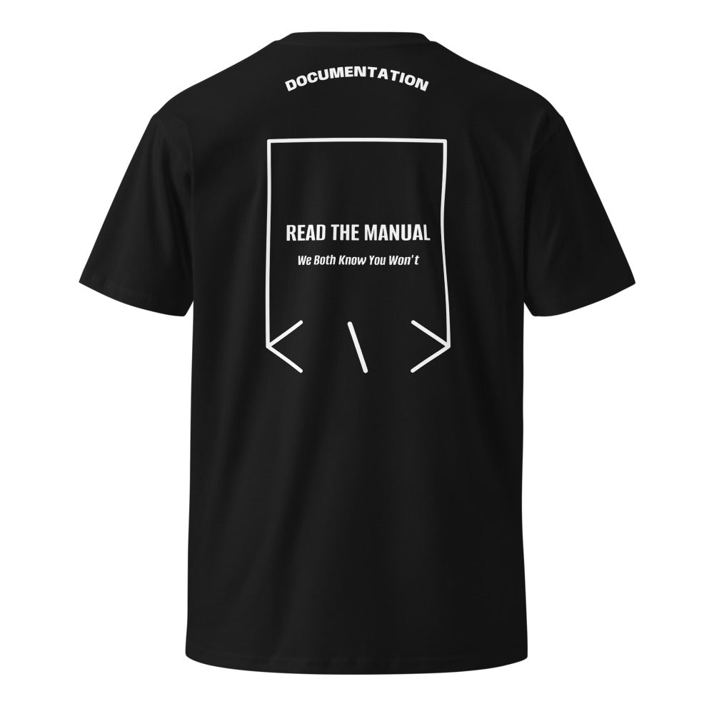 Read The Manual — Black White back mockup