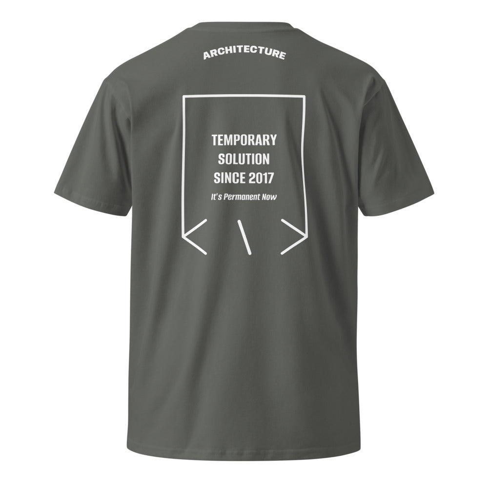 Temporary Solution Since 2017 — Charcoal White back mockup