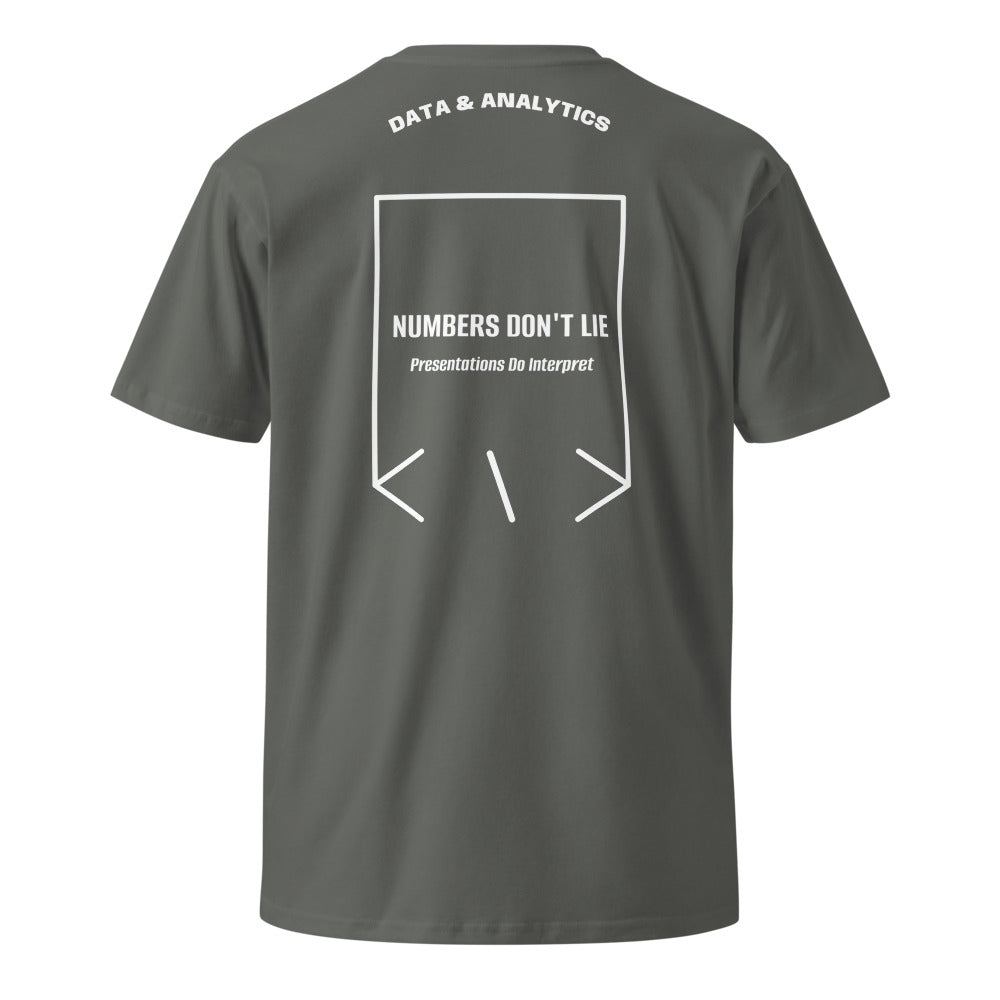 Numbers Don't Lie — Charcoal White back mockup