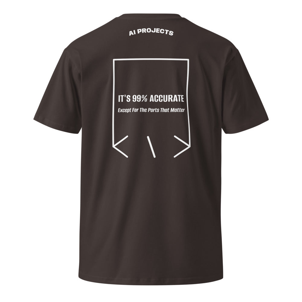 It's 99% Accurate — Coal White back mockup
