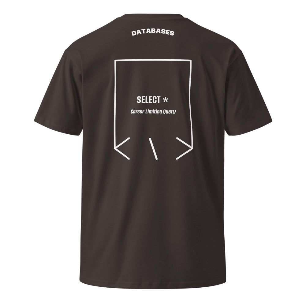 SELECT * — Coal White back mockup