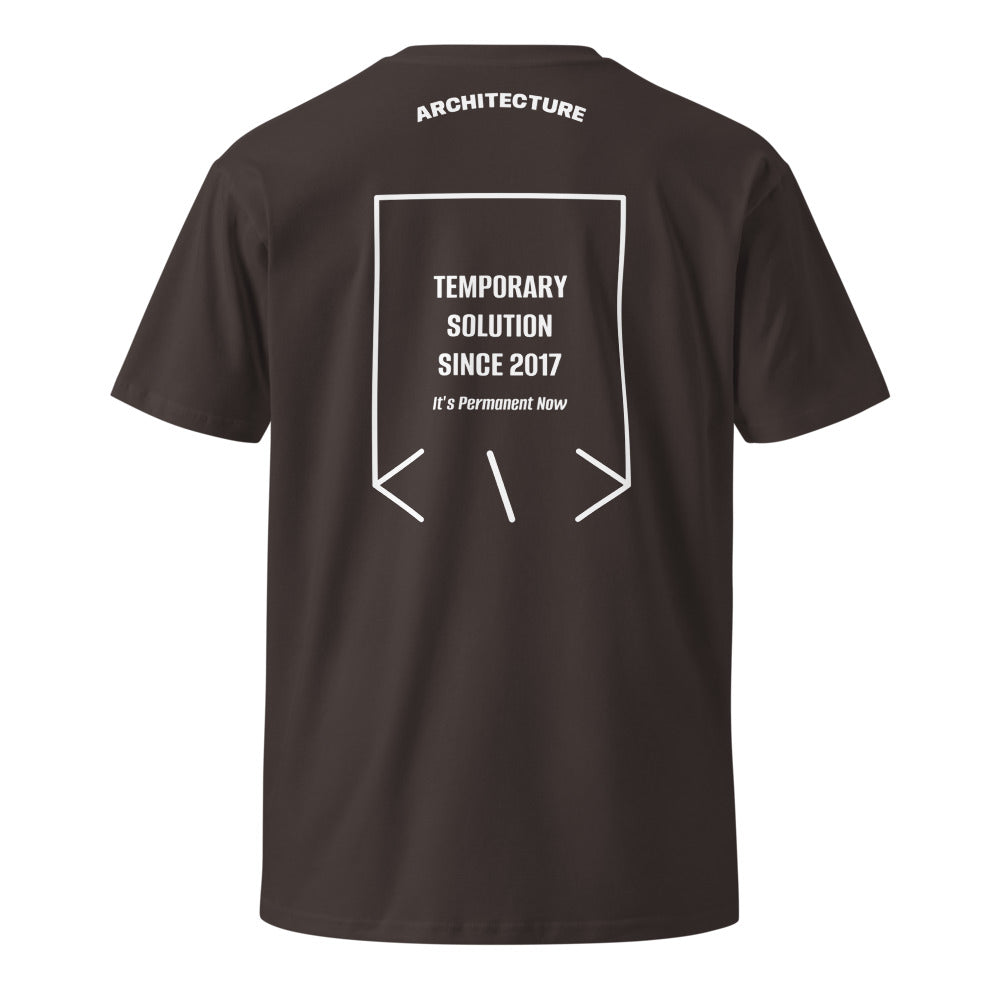 Temporary Solution Since 2017 — Coal White back mockup